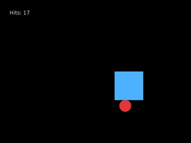 The same program showing Hits: 17 during a single touch