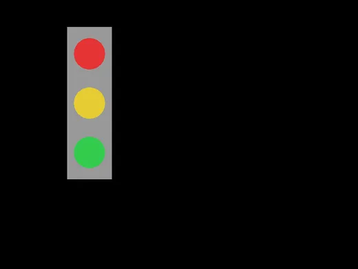 The traffic signal drawn in the upper left of the window instead of the middle