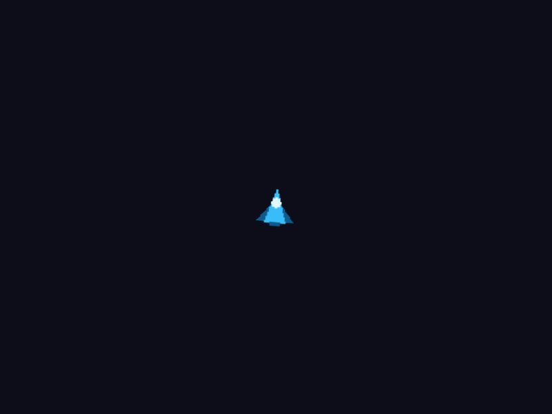 A pixel-art spaceship sprite drawn in the middle of the window