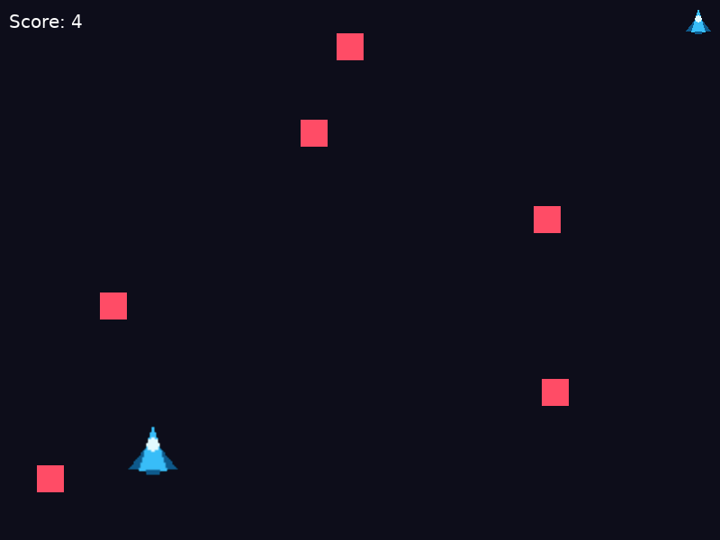 Gameplay with Score 4 top-left and a single remaining life icon top-right