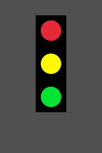 The stoplight with lamps spread 130 pixels apart and the housing grown to contain them