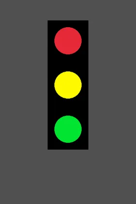 The same stoplight with the three lamps spread further apart and the black housing grown taller to contain them