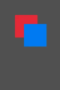A red square with a blue square overlapping its lower right corner, the blue one on top
