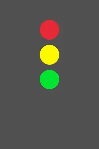 Three circles -- red, yellow and green -- stacked vertically 100 pixels apart